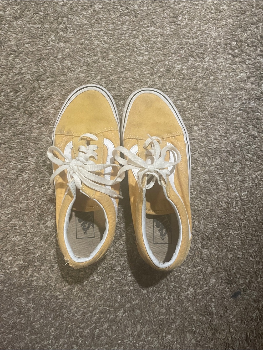 Vans Yellow Canvas Low-Top Sneakers with White Laces